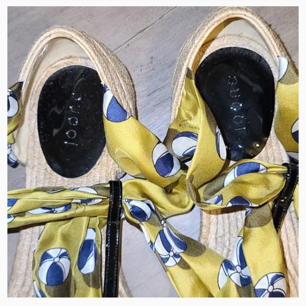 🎉 GUCCI ESPADRILLE SATIN SANDALS 🎉 - Picture 5 of 12
